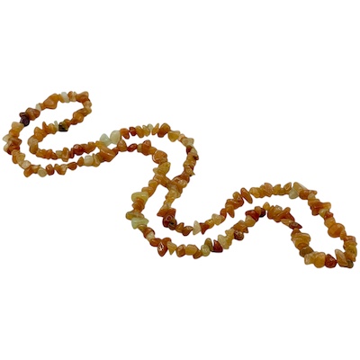 Semi-Precious Orange Carnelian Chip Necklace Strand